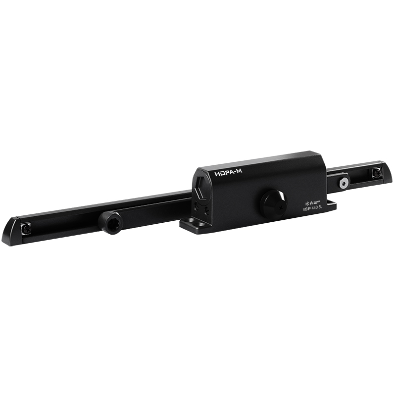 Доводчик дверной со скользящей тягой 440 Slider ISPARUS от 70 до 130 кг черный